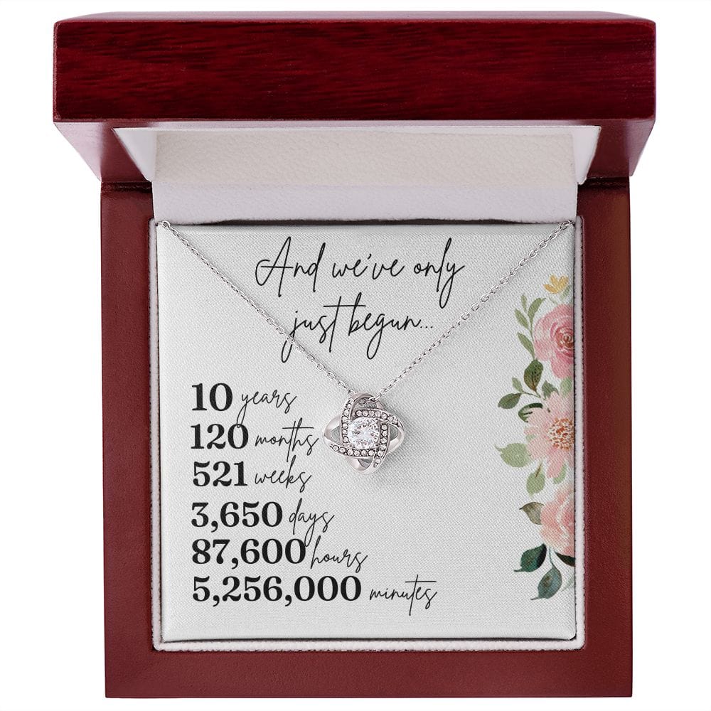 10th Anniversary Gift for Wife/Girlfriend - Loveknot Necklace