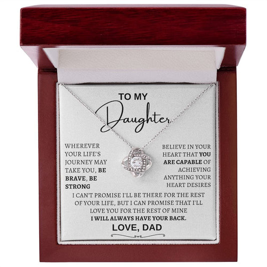 You are capable Dad to Daughter Loveknot Necklace