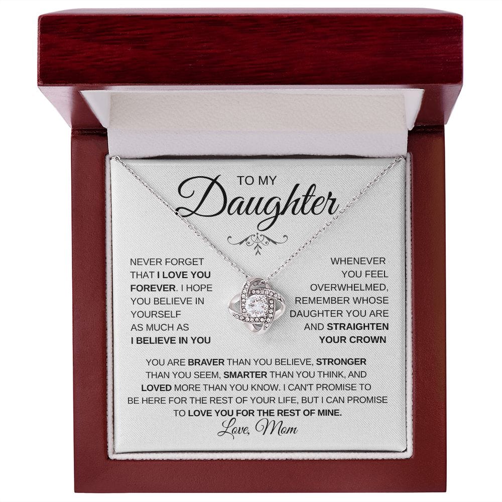 I Believe in you - Mom or Dad to Daughter Loveknot Necklace, Graduation gift or Birthday Gift