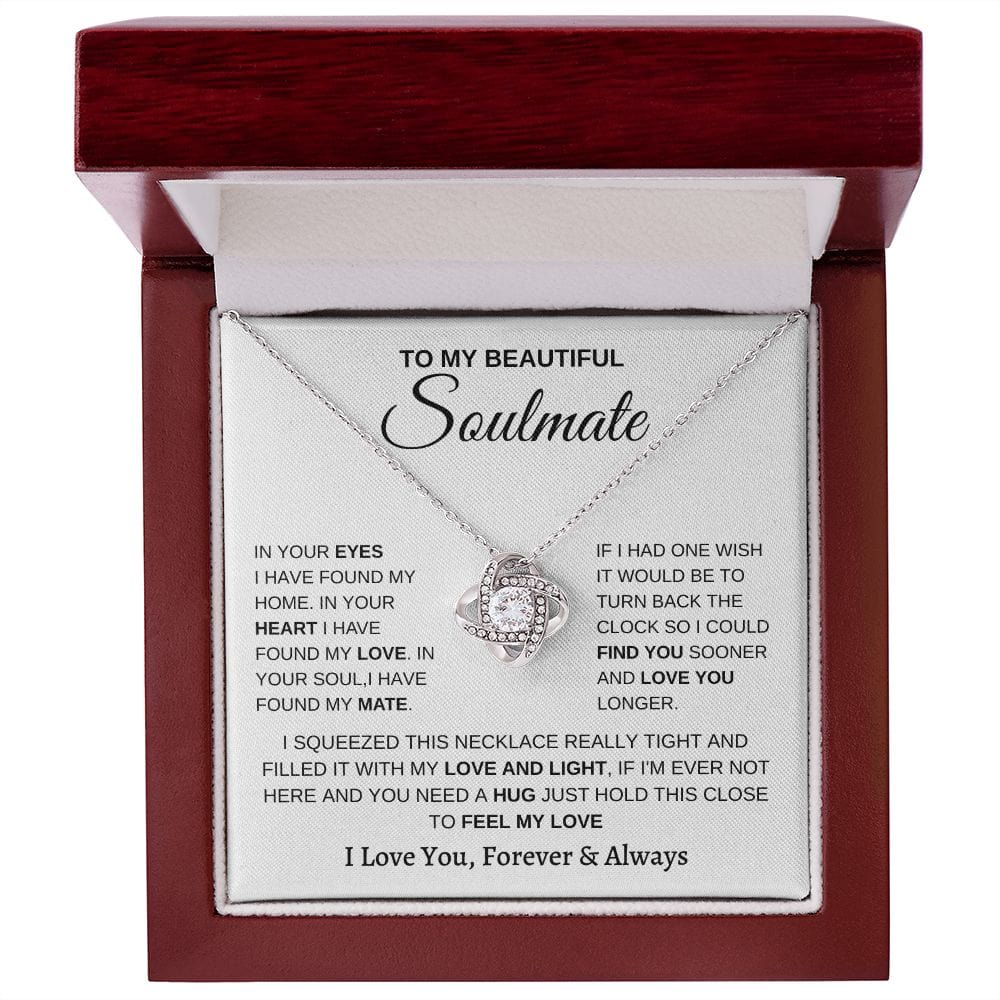 To my Soulmate - Heart and Soul Loveknot Necklace