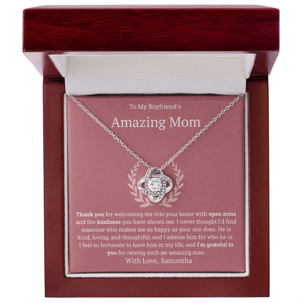 Personalized Boyfriend Mom Gift, Necklace for boyfriend mom, To my Fiancée's Mother gift, Boyfriends Mom Necklace from Son's Girlfriend