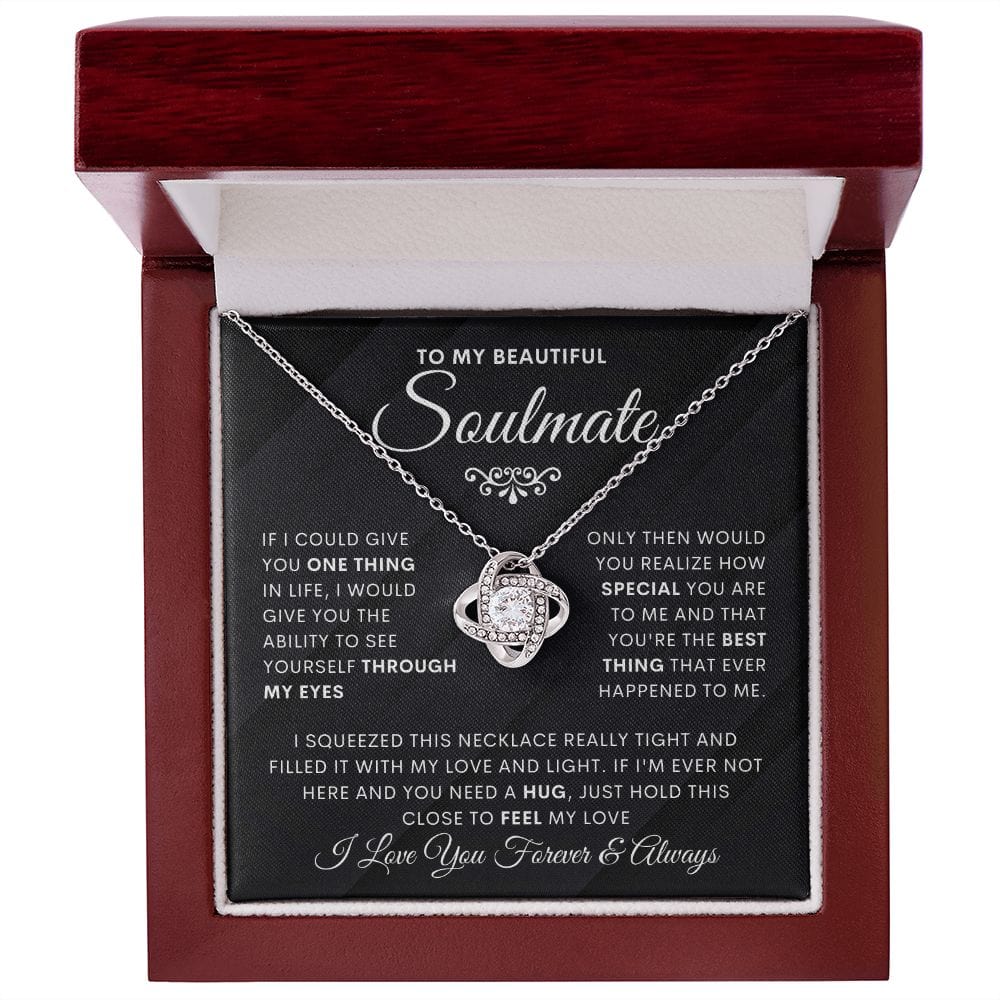 Beautiful Soulmate- Through My Eyes-Loveknot Necklace-Black