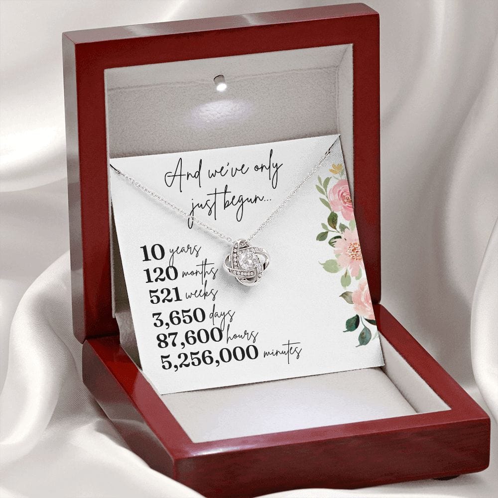 10th Anniversary Gift for Wife/Girlfriend - Loveknot Necklace