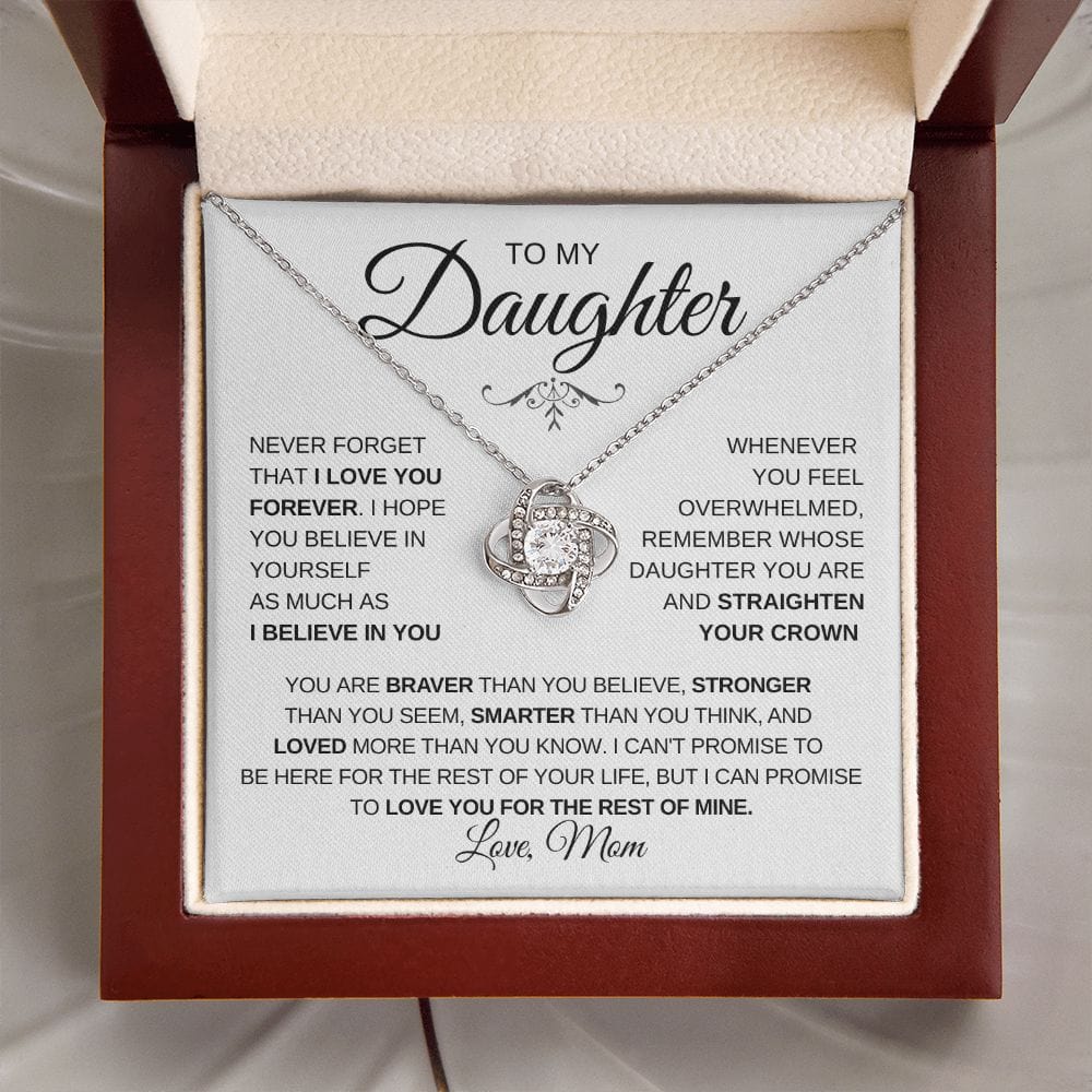 I Believe in you - Mom or Dad to Daughter Loveknot Necklace, Graduation gift or Birthday Gift