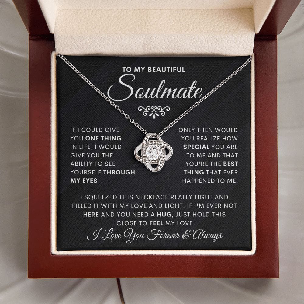 Beautiful Soulmate- Through My Eyes-Loveknot Necklace-Black