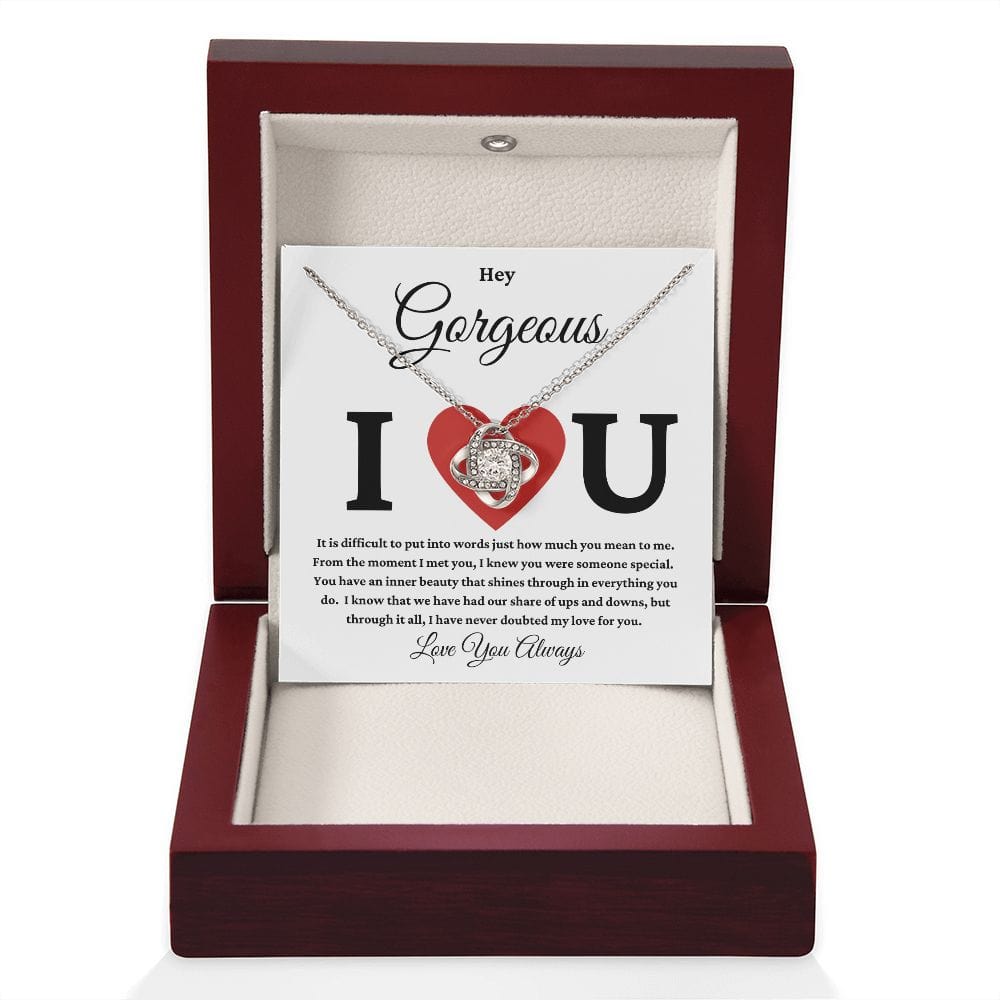I heart U- Loveknot Necklace