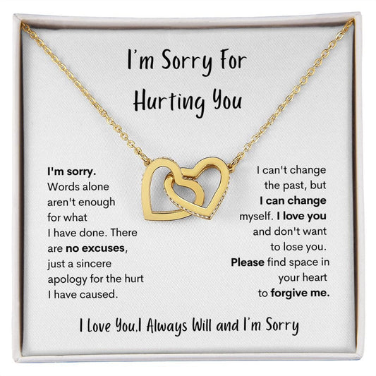 I'm Sorry- Double Heart Necklace