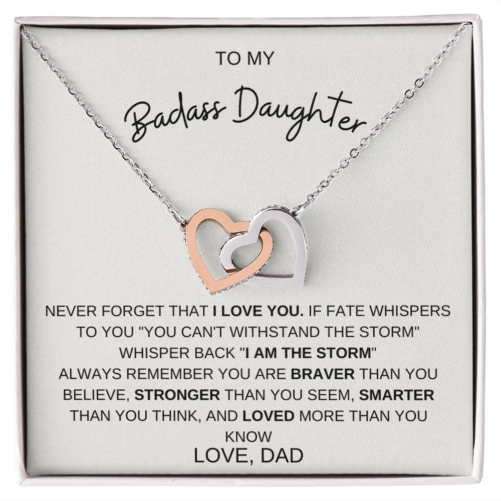 Badass Daughter-Storm Heart Necklace