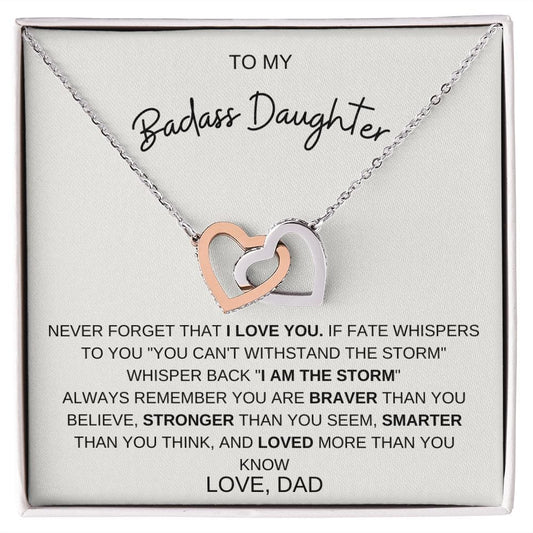 Badass Daughter-Storm Heart Necklace
