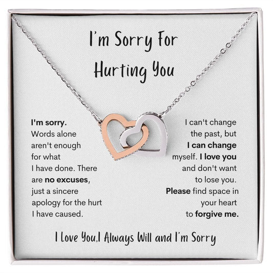I'm Sorry- Double Heart Necklace