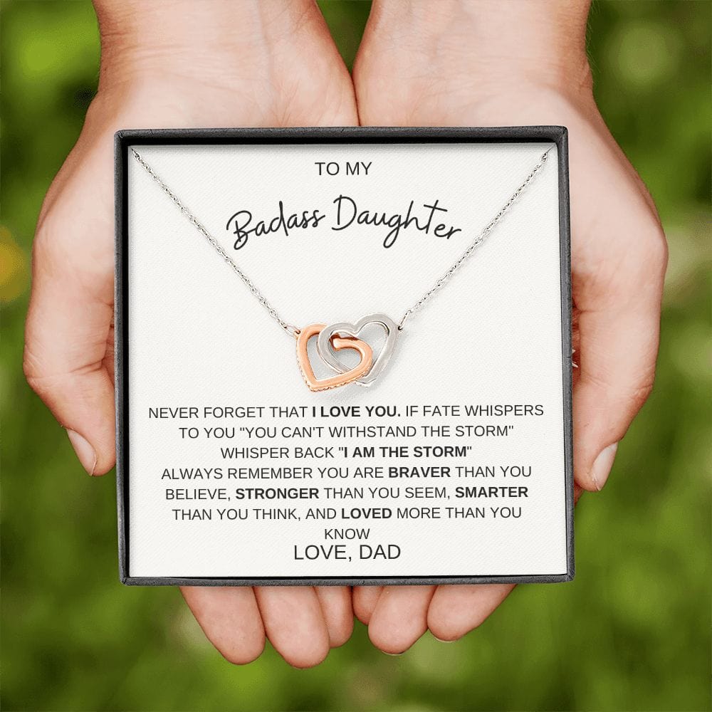 Badass Daughter-Storm Heart Necklace