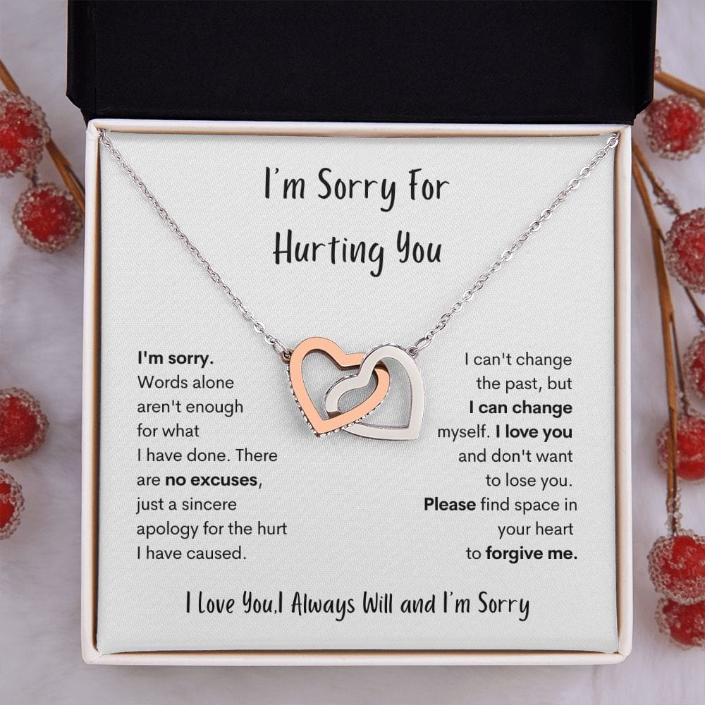 I'm Sorry- Double Heart Necklace