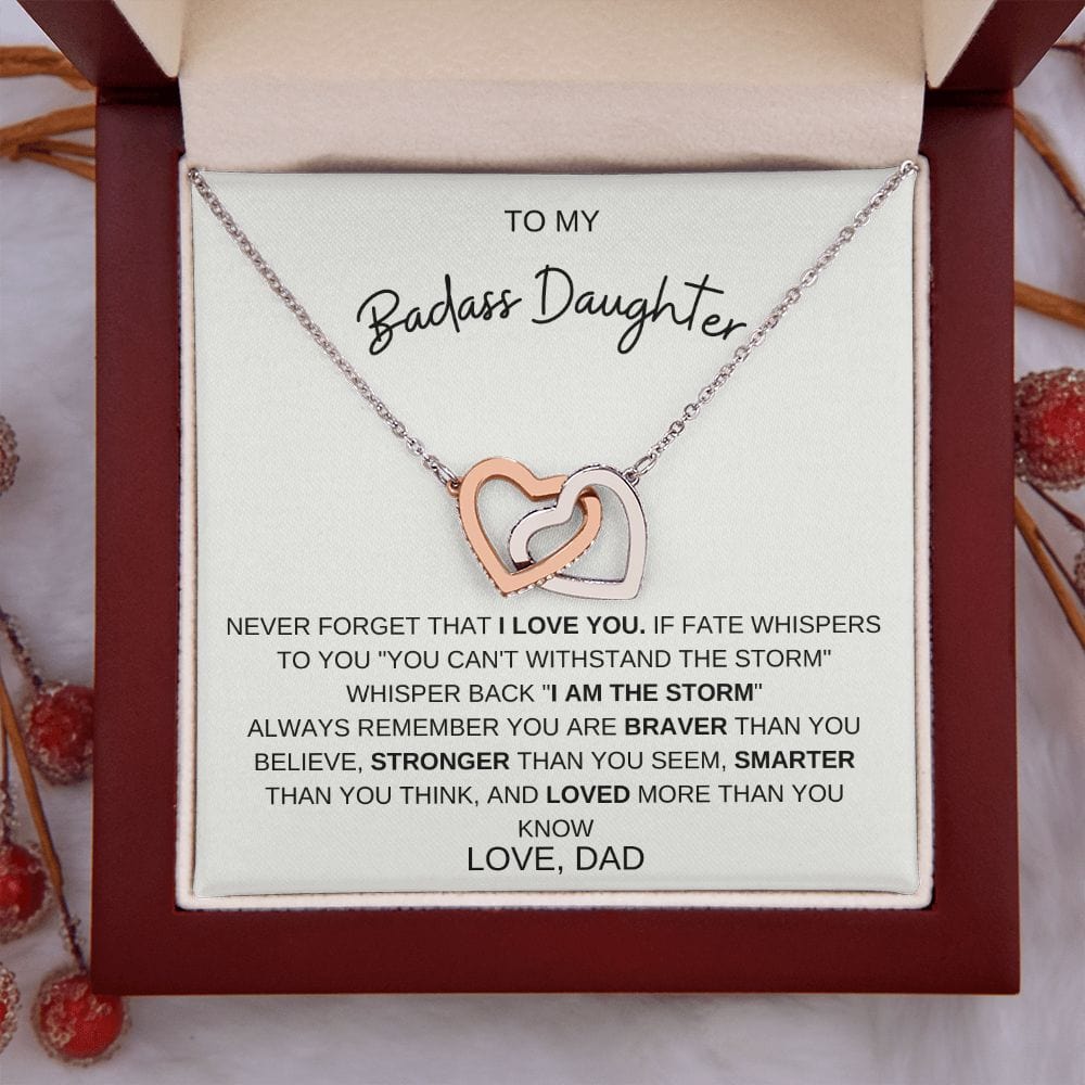 Badass Daughter-Storm Heart Necklace