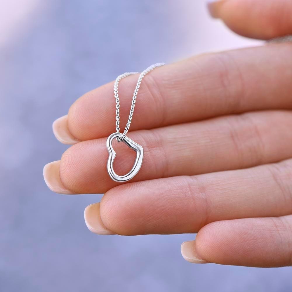 Daughter Delicate Heart Necklace- You are my sunshine