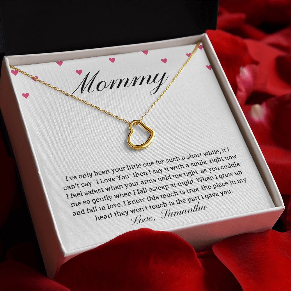 First Mother's day gift Heart pendant necklace , Personalized Gift for New Mom from Baby Girl or Baby Boy