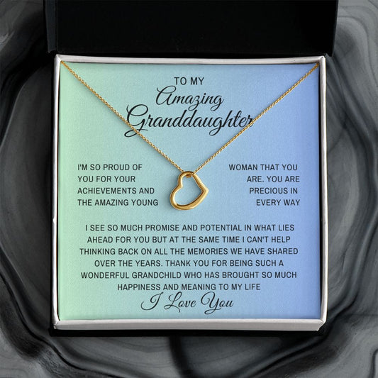 Granddaughter necklace from gigi, To our granddaughter jewelry, Graduation/birthday/Christmas gift