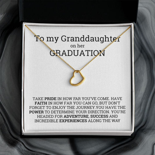 Granddaughter graduation gift from grandpa, Delicate Heart Necklace