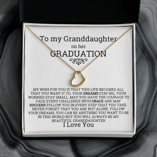 Graduation gift for granddaughter from grandparent, Heart Necklace, grandma gift to granddaughter