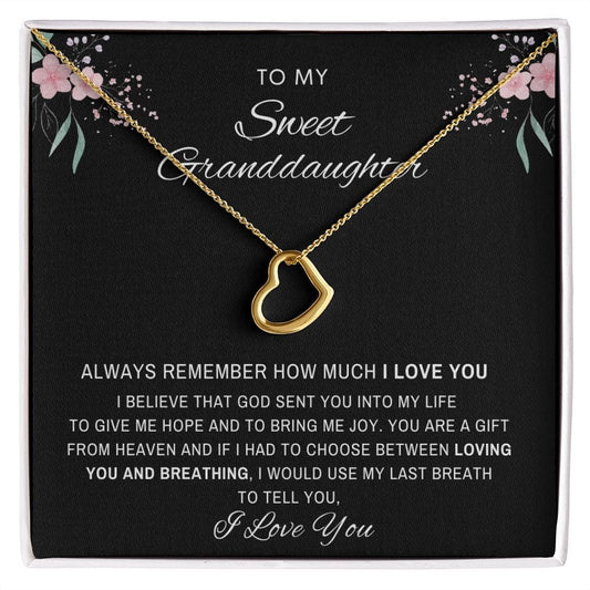 Granddaughter necklace, first communion gift from grandparents. Gift from Grandpa