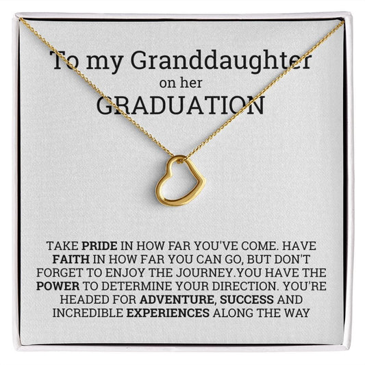Granddaughter graduation gift from grandpa, Delicate Heart Necklace