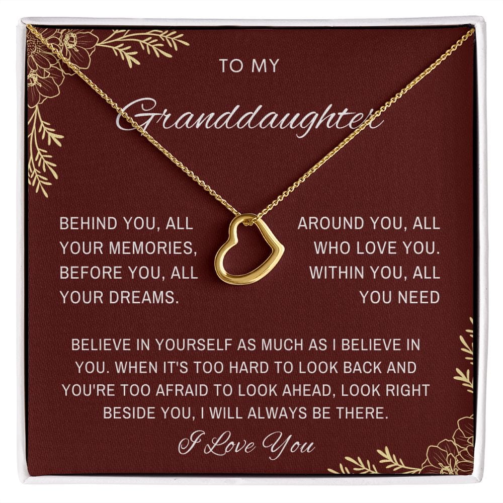 Granddaughter necklace from grandma, To our granddaughter jewelry, Graduation/birthday/Christmas gift
