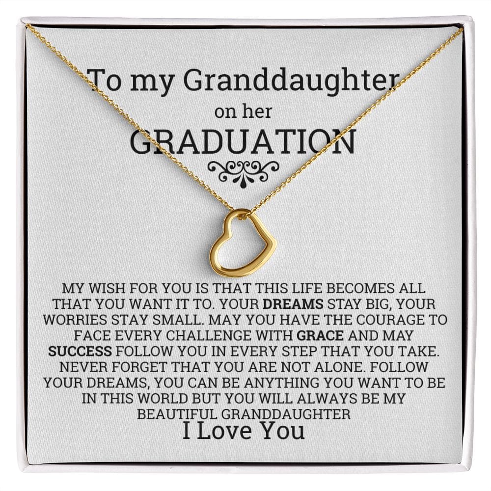 Graduation gift for granddaughter from grandparent, Heart Necklace, grandma gift to granddaughter