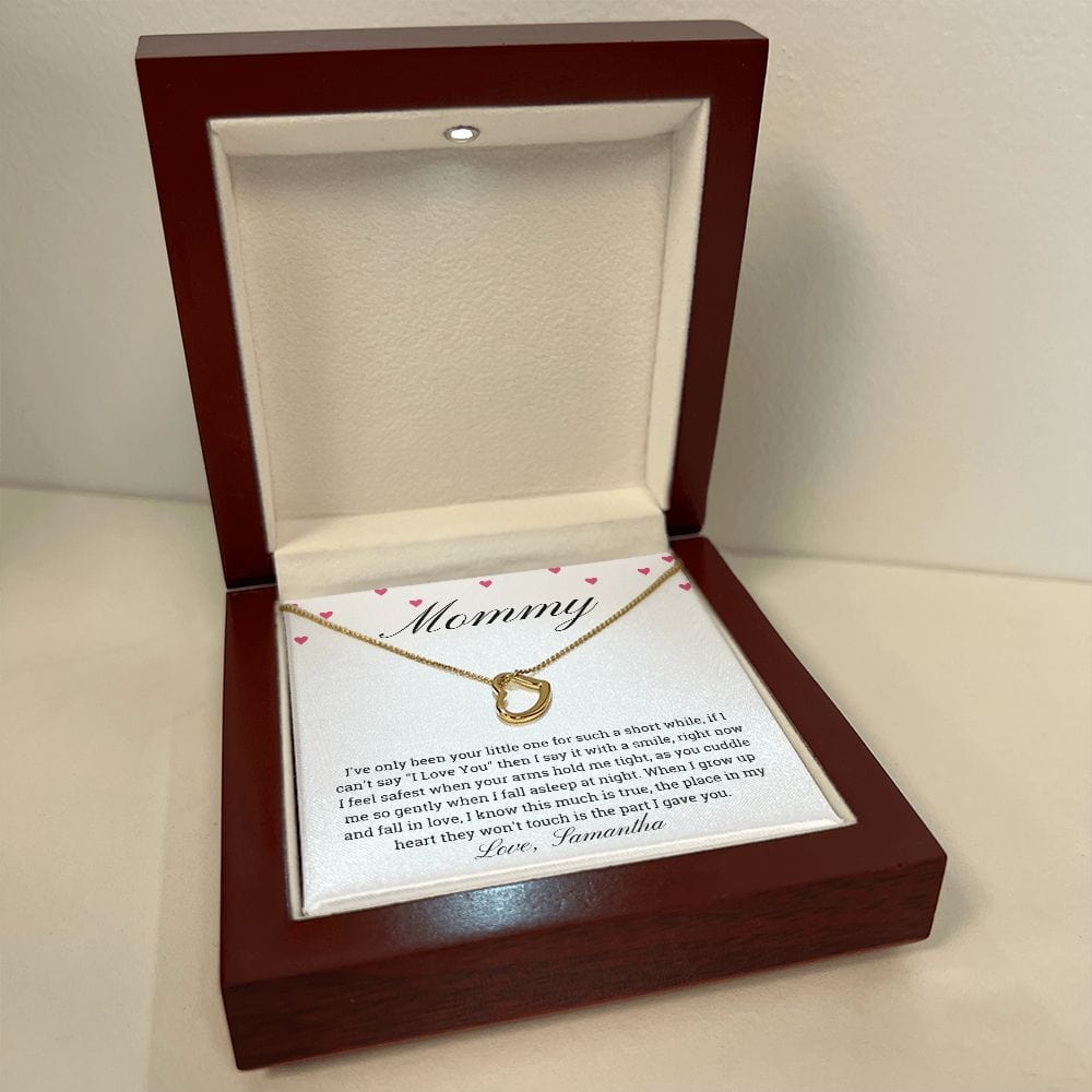 First Mother's day gift Heart pendant necklace , Personalized Gift for New Mom from Baby Girl or Baby Boy