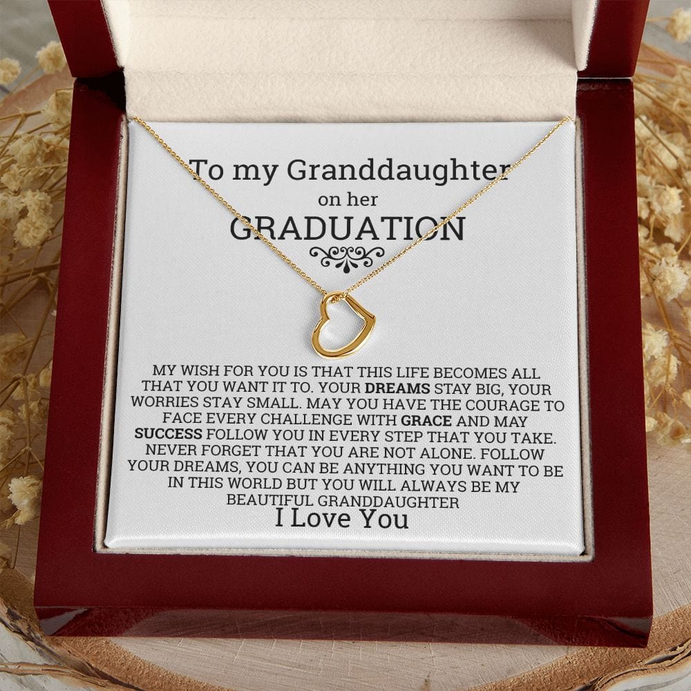 Graduation gift for granddaughter from grandparent, Heart Necklace, grandma gift to granddaughter