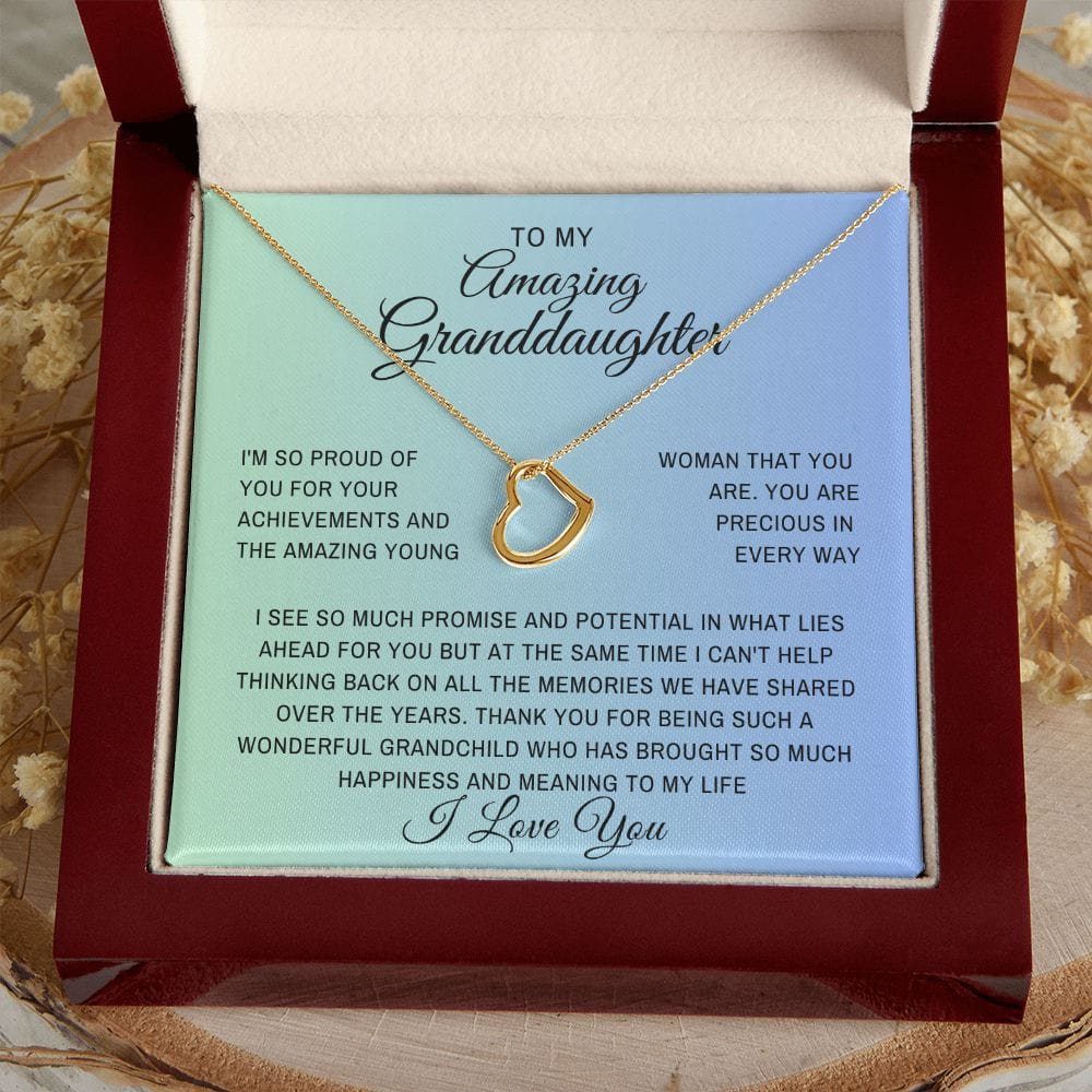 Granddaughter necklace from gigi, To our granddaughter jewelry, Graduation/birthday/Christmas gift