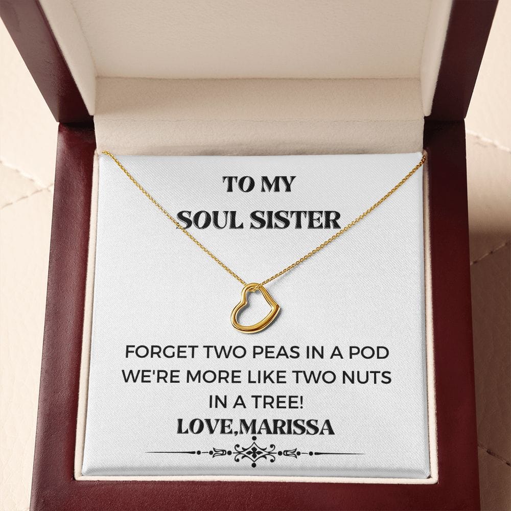 Soul Sister- Personalized Delicate Heart Necklace