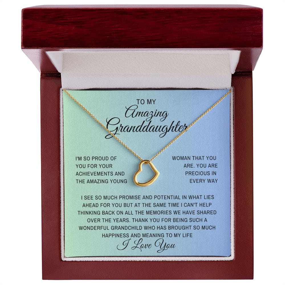 Granddaughter necklace from gigi, To our granddaughter jewelry, Graduation/birthday/Christmas gift