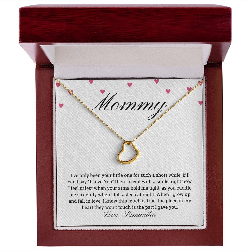 First Mother's day gift Heart pendant necklace , Personalized Gift for New Mom from Baby Girl or Baby Boy