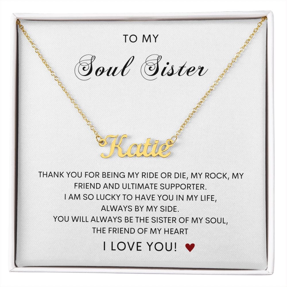 Soul Sister Sister of my soul- Custom Name Necklace