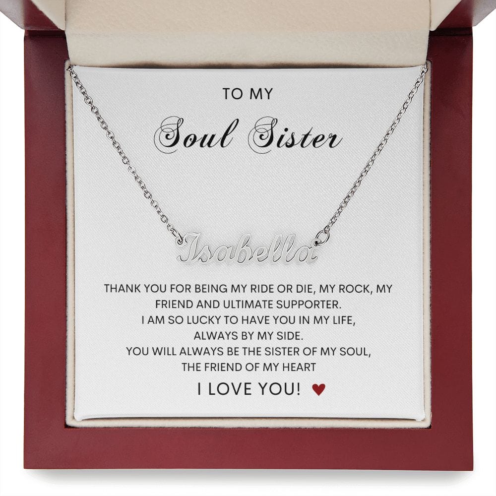 Soul Sister Sister of my soul- Custom Name Necklace