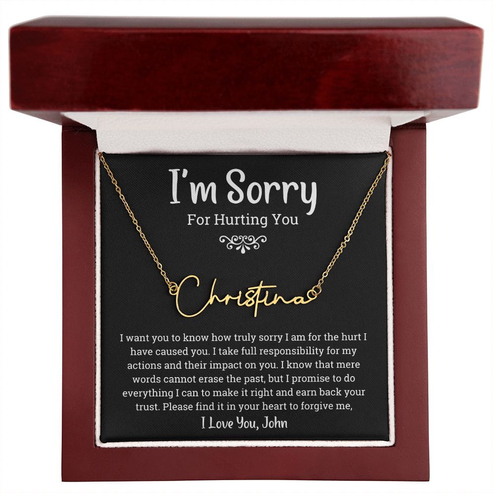 I'm Sorry for Hurting You Personalized Signature Name Necklace