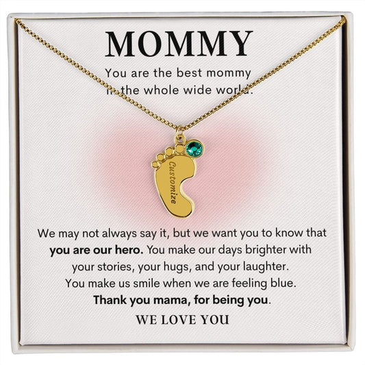 Mom Birthstone Necklace personalized with charms, Birthstone Mother's day gift, Birthstone Pendant Necklacee