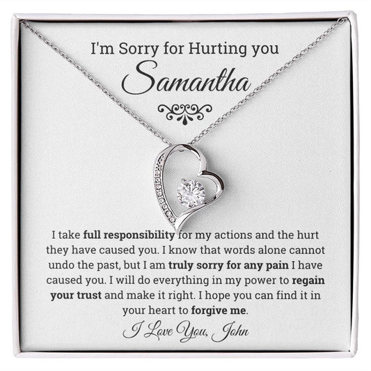 Personalized I'm Sorry Forever Love Necklace, Apology Gift