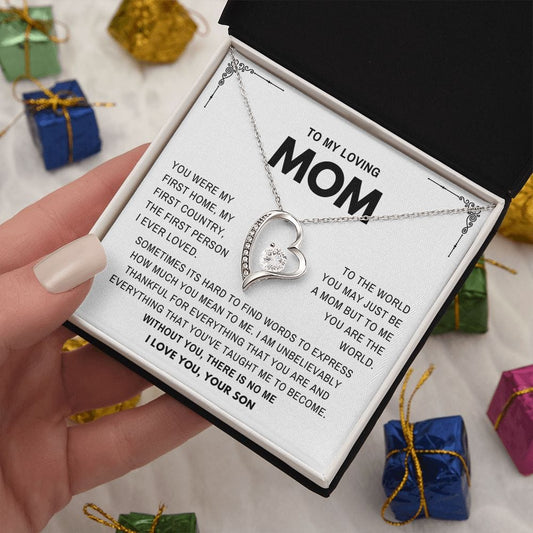 To my Loving Mom- Mother's day Gift From Son- Forever Love Necklace