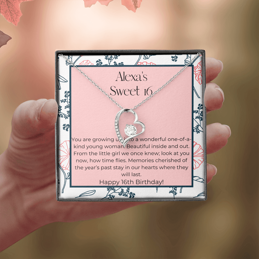 Personalized Sweet 16 Forever Love Necklace