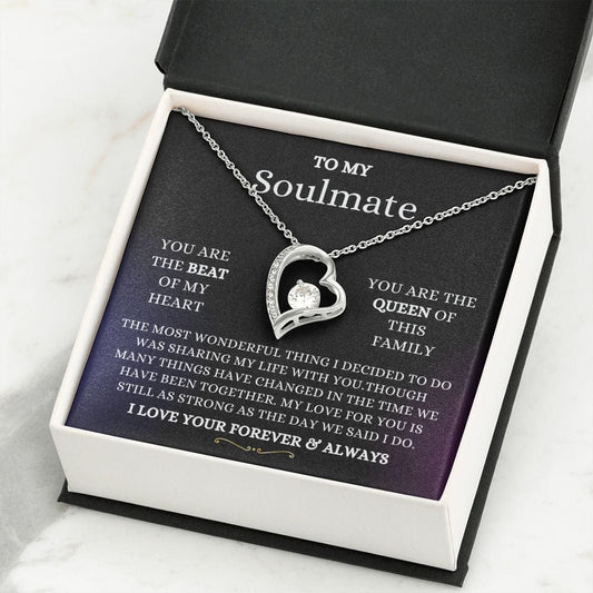 To my Soulmate heart necklace - Beat of my heart