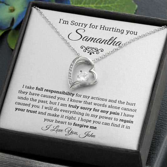 Personalized I'm Sorry Forever Love Necklace, Apology Gift