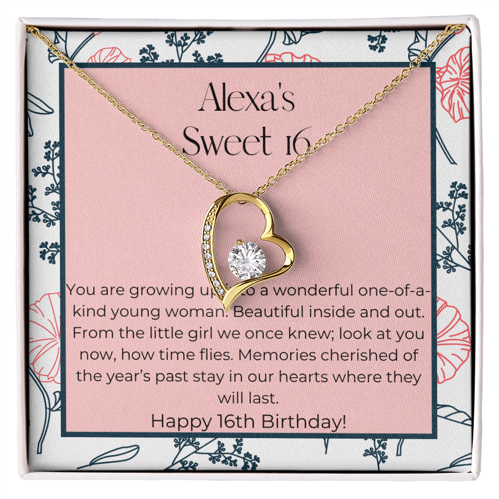 Personalized Sweet 16 Forever Love Necklace