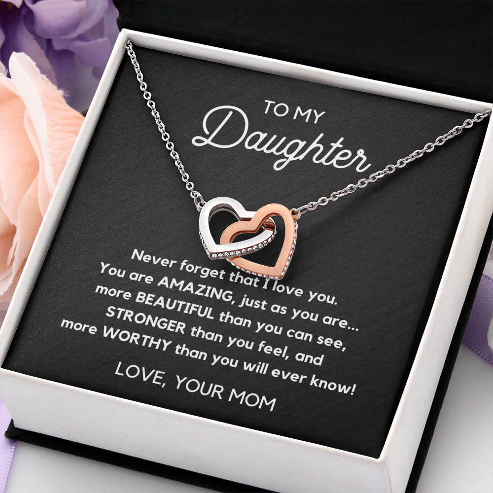 Interlocking Hearts Necklace-To my daughter