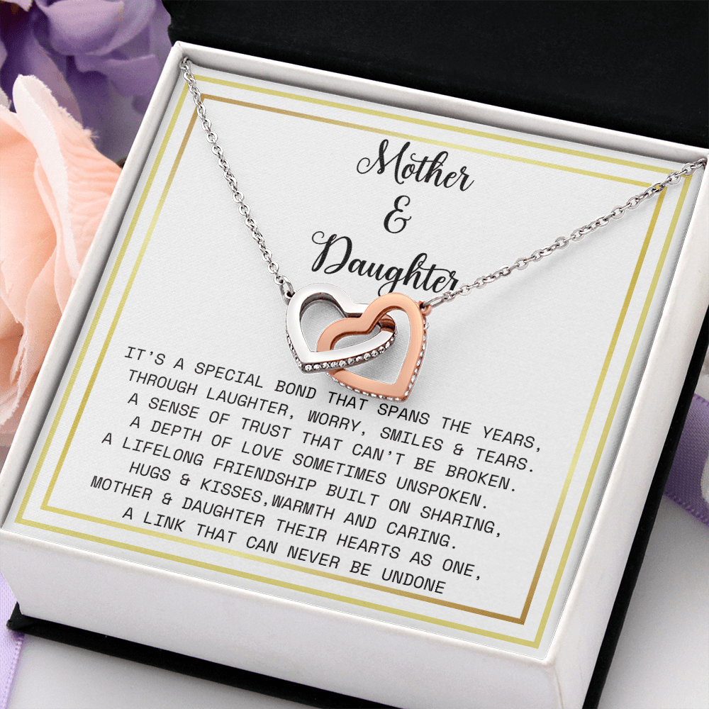 Interlocking Hearts Necklace- Mother Daughter gift