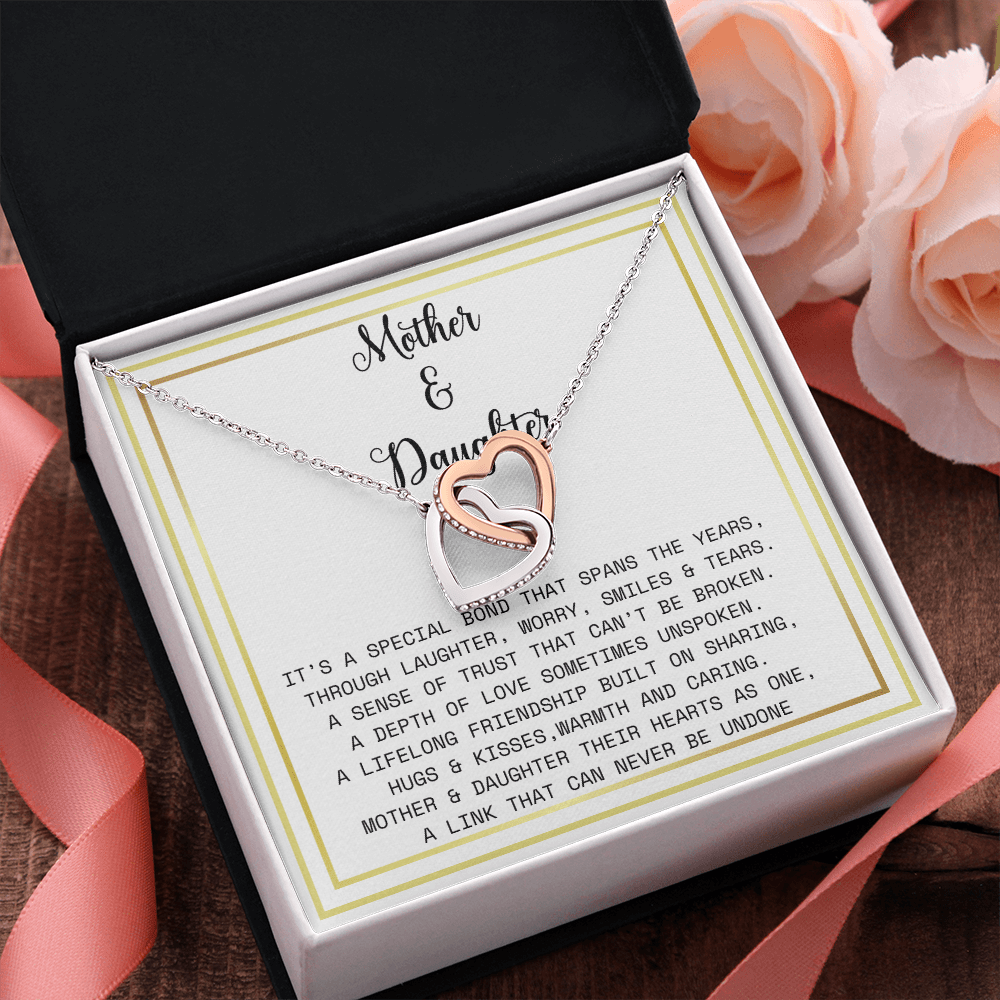 Interlocking Hearts Necklace- Mother Daughter gift