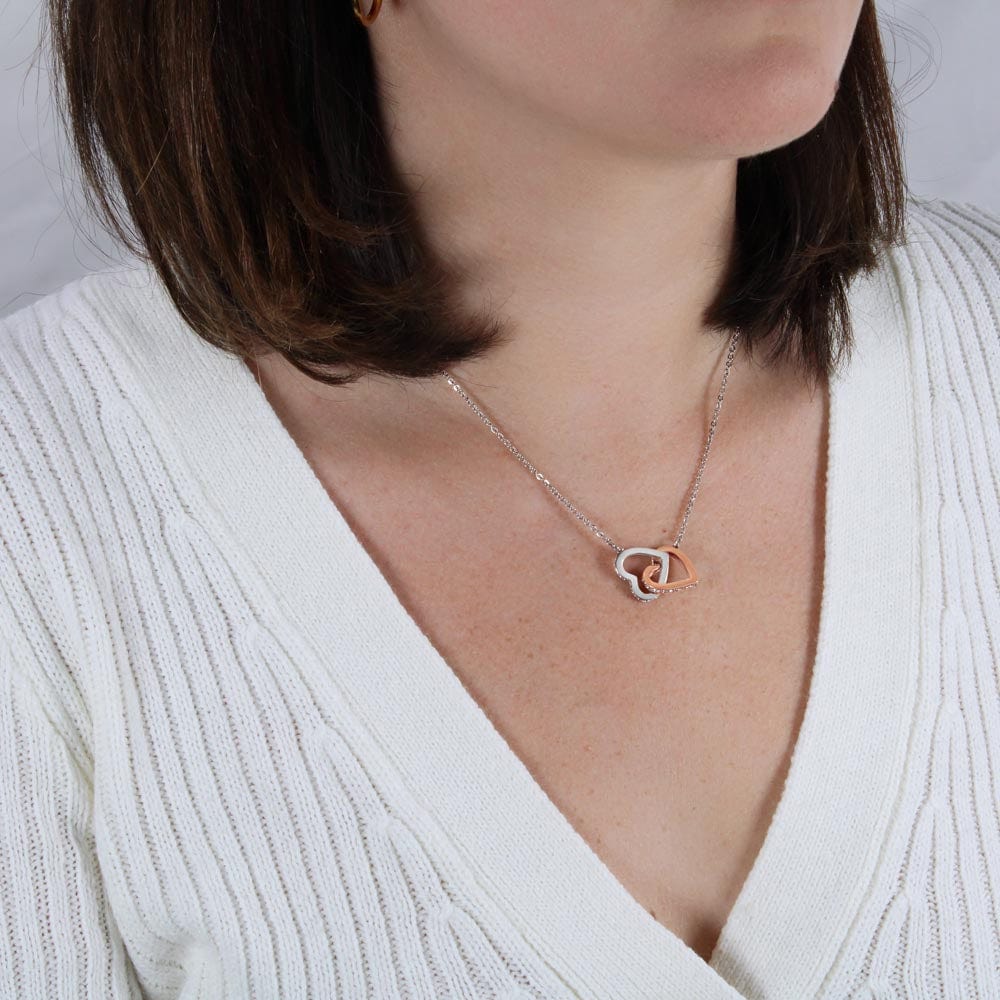 Interlocking Hearts Necklace- Mother Daughter gift