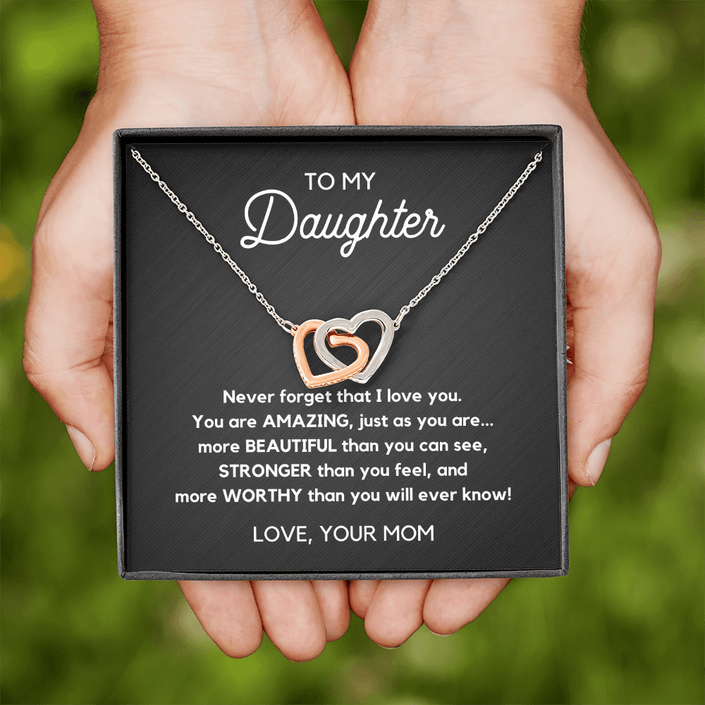 Interlocking Hearts Necklace-To my daughter