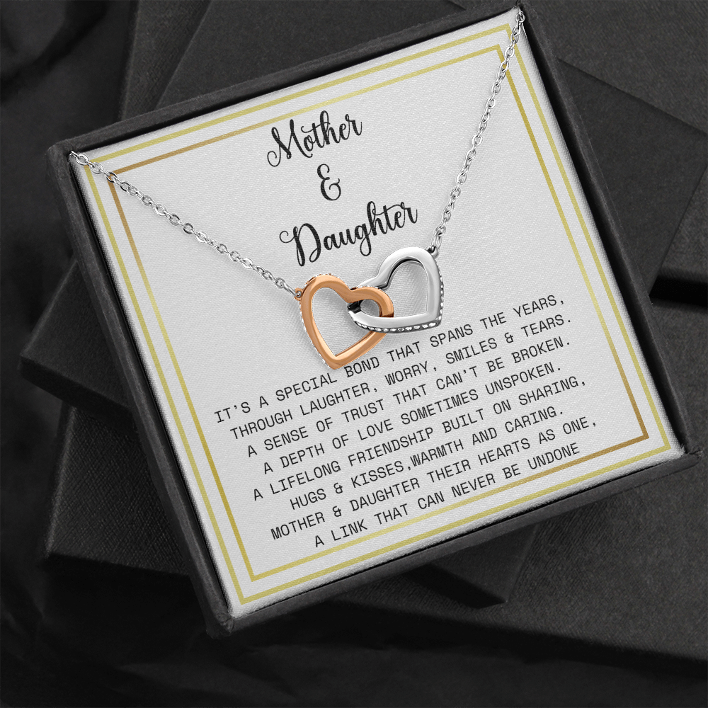 Interlocking Hearts Necklace- Mother Daughter gift
