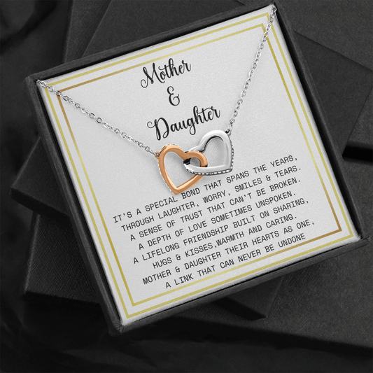 Interlocking Hearts Necklace- Mother Daughter gift