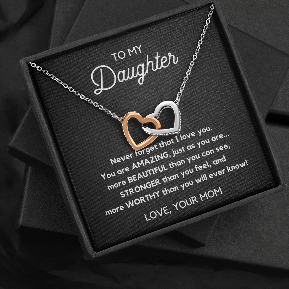 Interlocking Hearts Necklace-To my daughter
